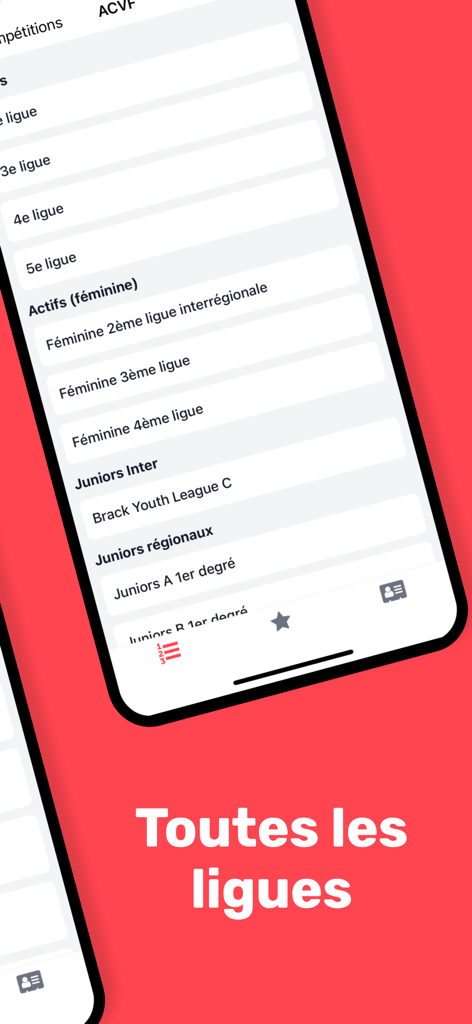 A mobile interface from the Footstats app displaying a comprehensive list of Swiss regional, women, and junior soccer leagues.