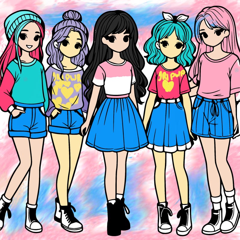 a group of five girls