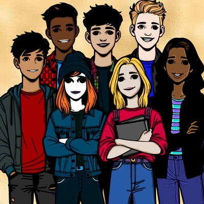 realistic group of teens