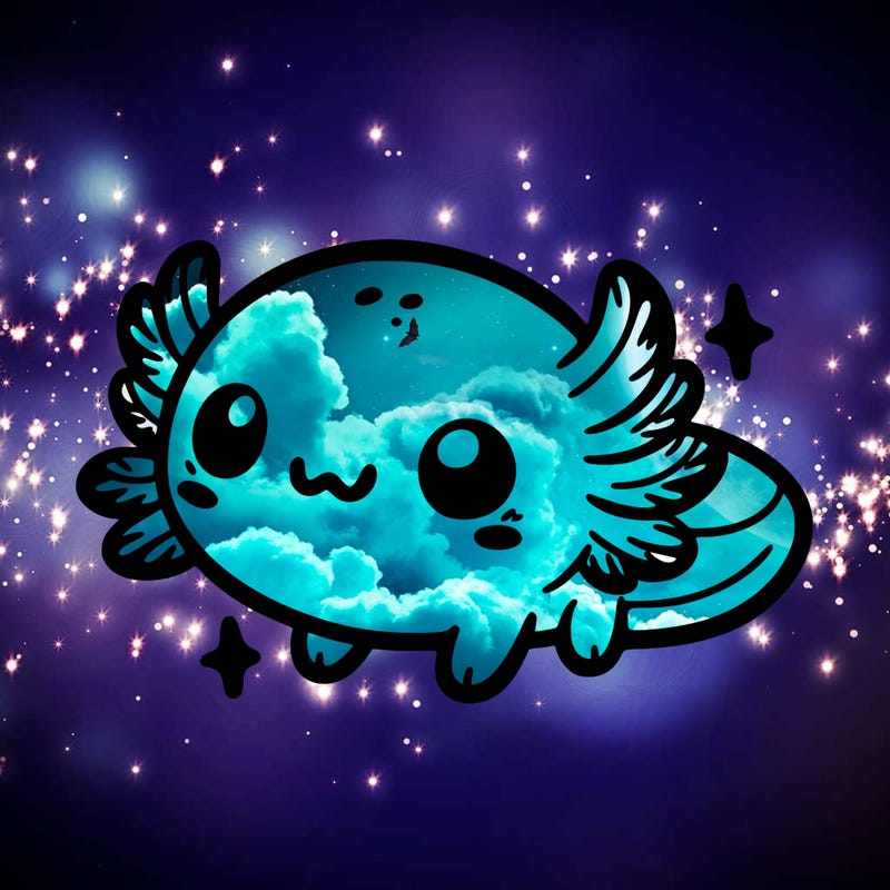 cute easy baby axolotl