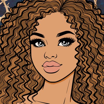 realistic woman curly hair