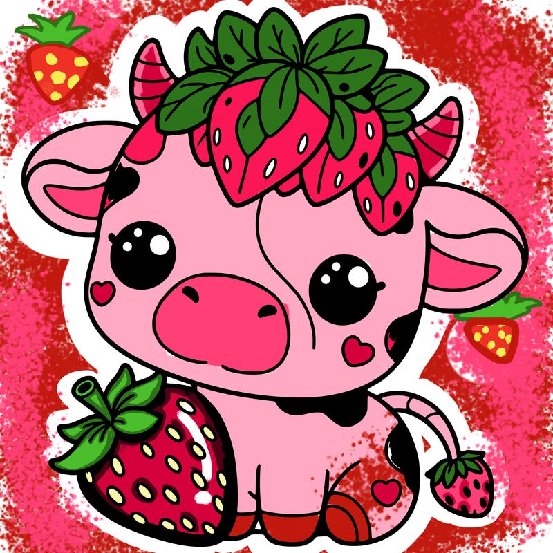 cute strawberry cow