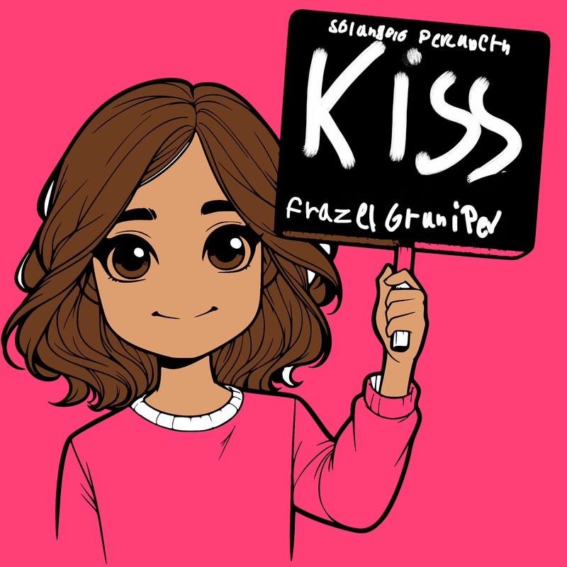 realistic girl holding up a sign