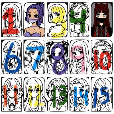 girls that look diffrent anime