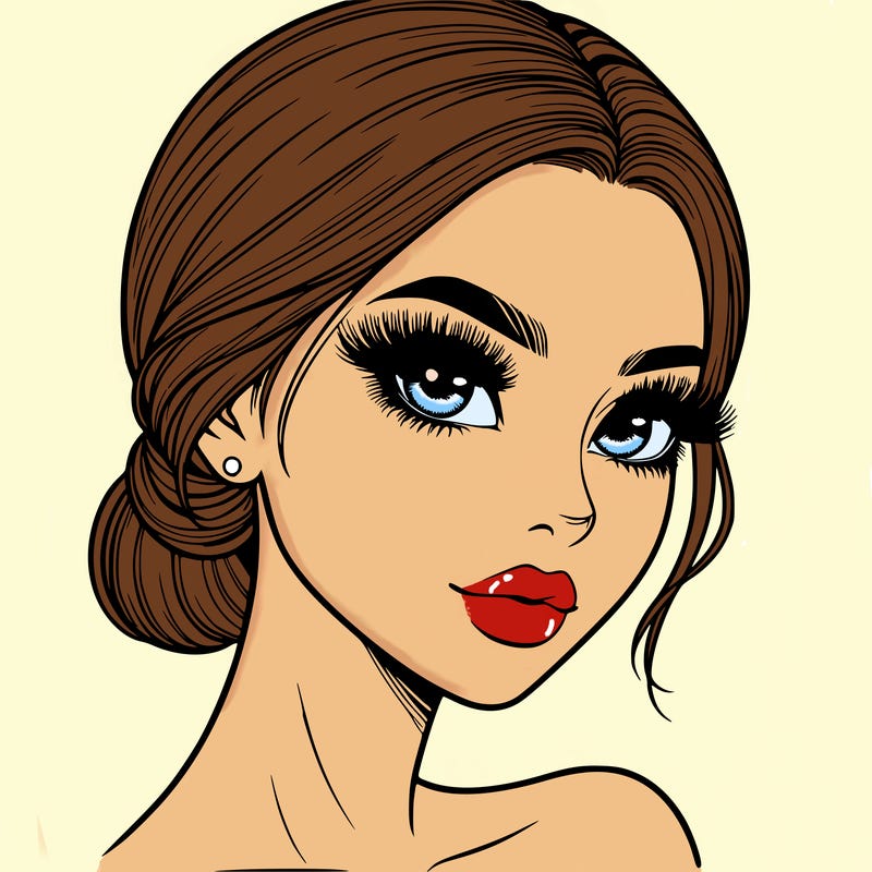 realistic girl with lashes