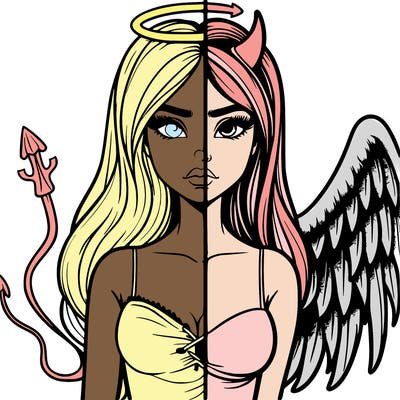 devil vs angel realistic girl