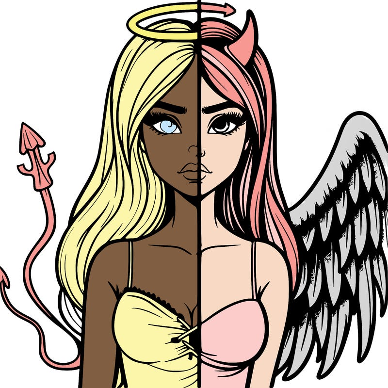 devil vs angel realistic girl