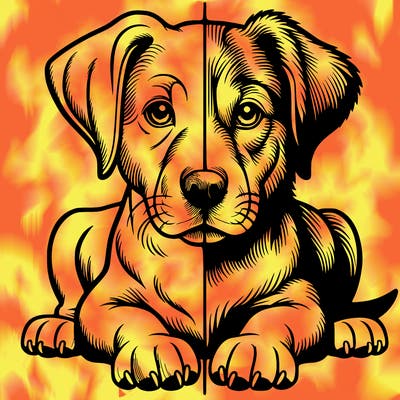 realistic dog split picture