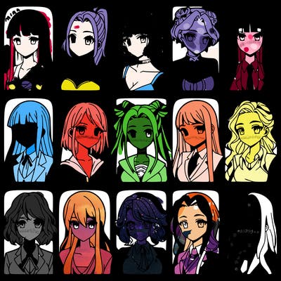 girls that look diffrent anime