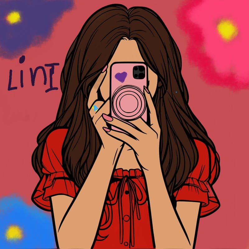 a realistic girl holding her phone taking pictures