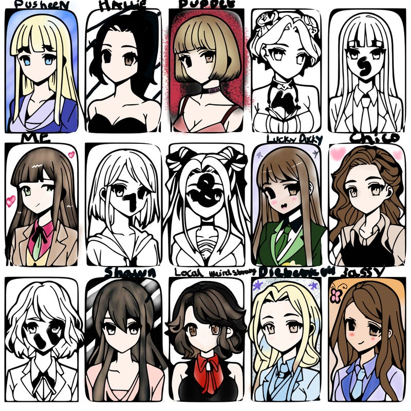 girls that look diffrent anime