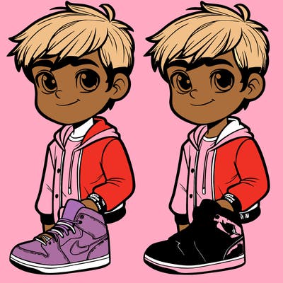 boy with jordan shoes