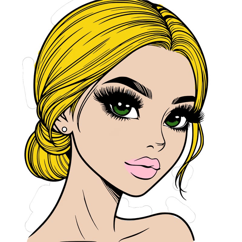 realistic girl with lashes