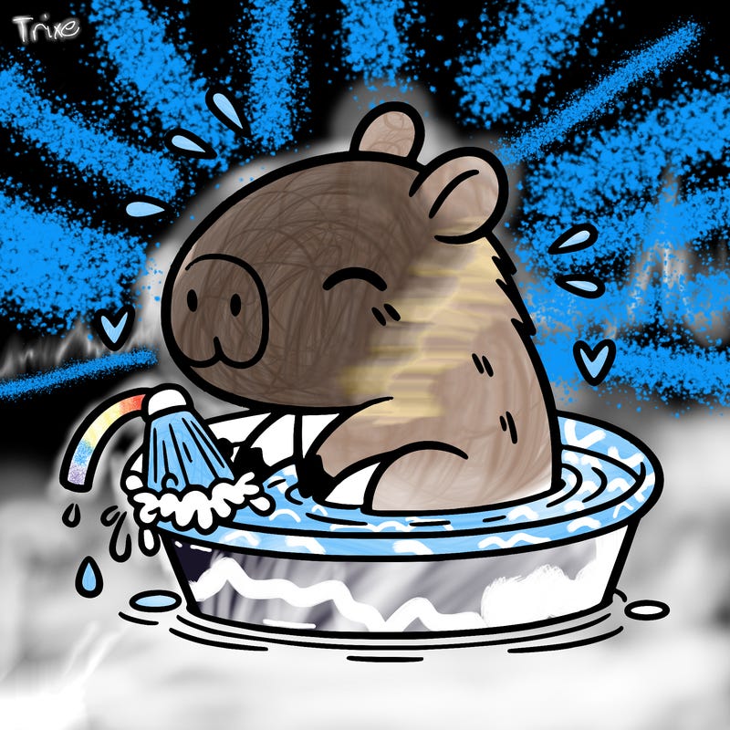 capybara taking a bath