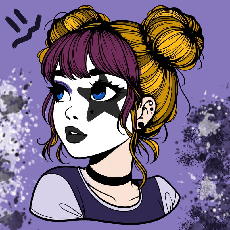 realistic girl with spacebuns