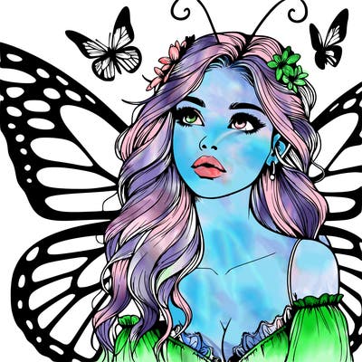 butterfly fairy realistic girl