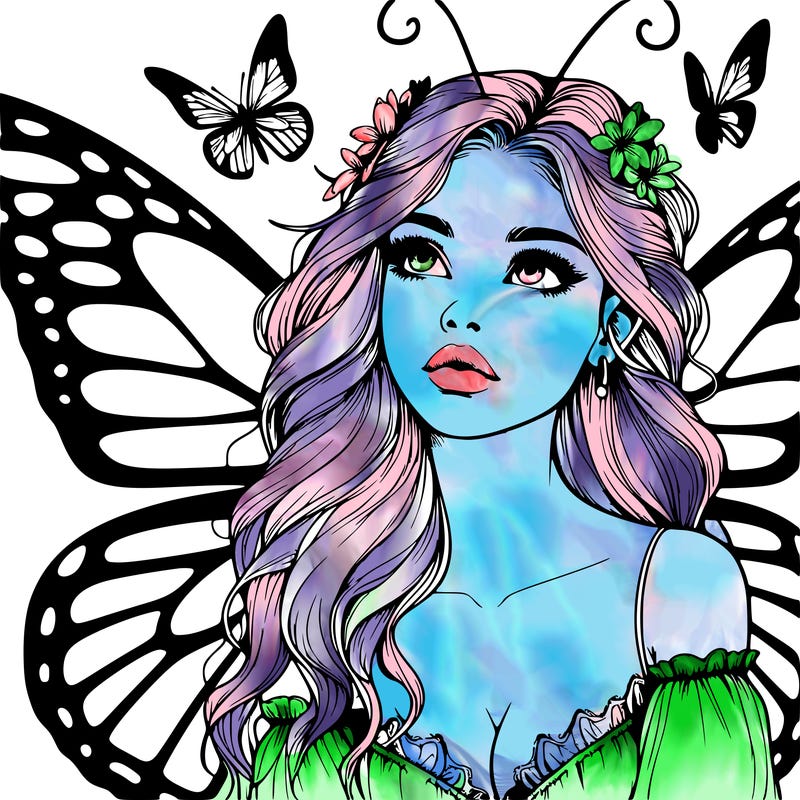 butterfly fairy realistic girl