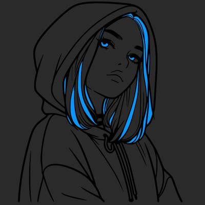 a realistic girl in a hoodie