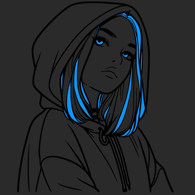 a realistic girl in a hoodie