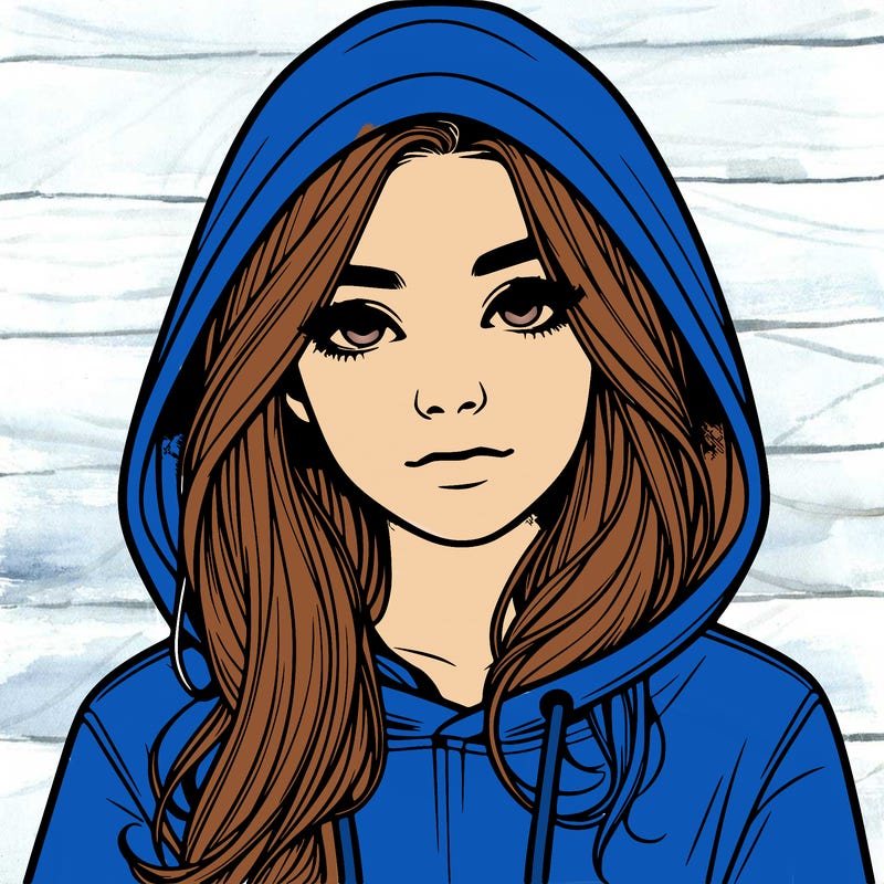 realistic girl with a hoodie