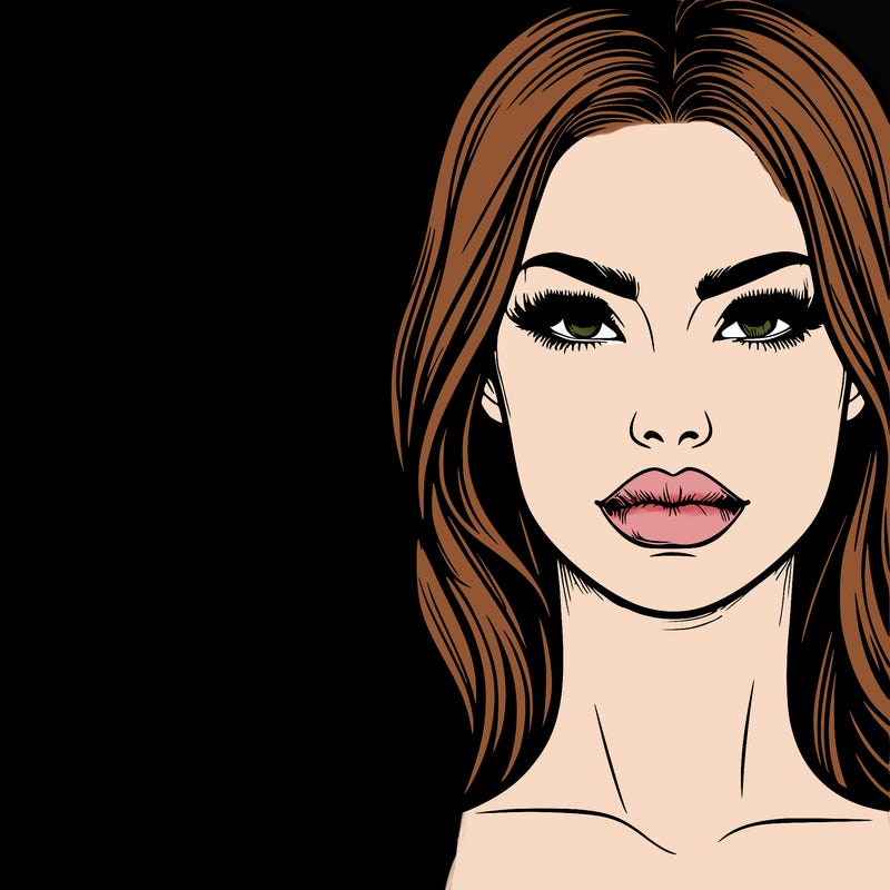 realistic woman with full lips