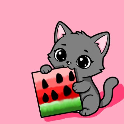 a small cat with a blank sheet of paper in its hand. the cat is sooooooo cute!