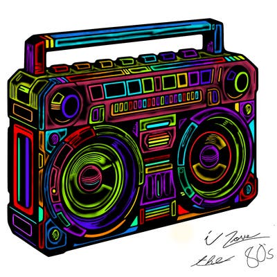 futuristic boombox