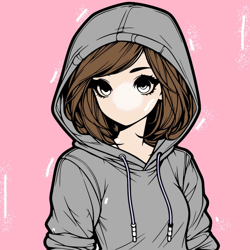 realistic girl with hoodie