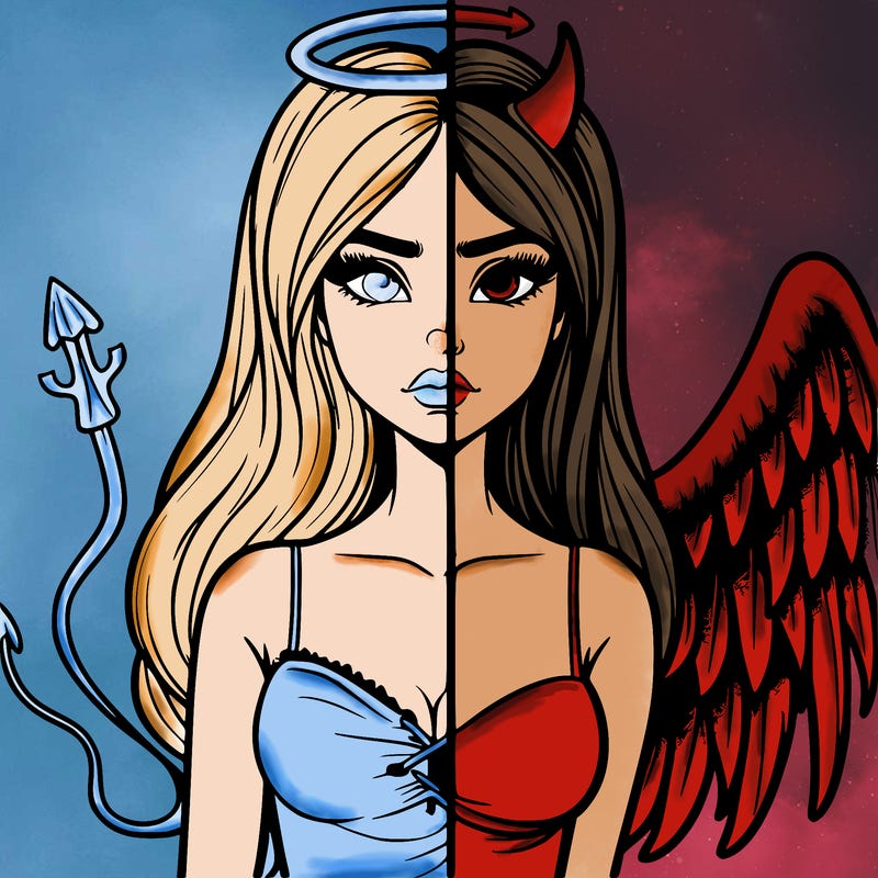 devil vs angel realistic girl