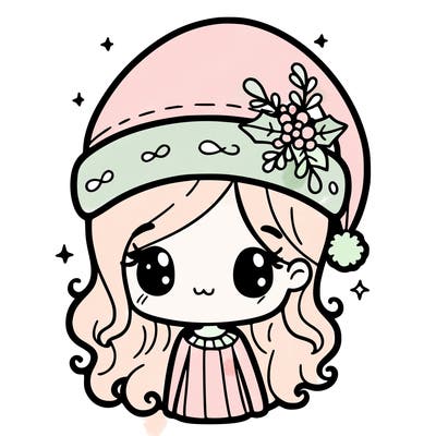 christmas hat girl