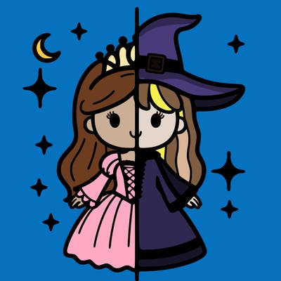 split princess and witch