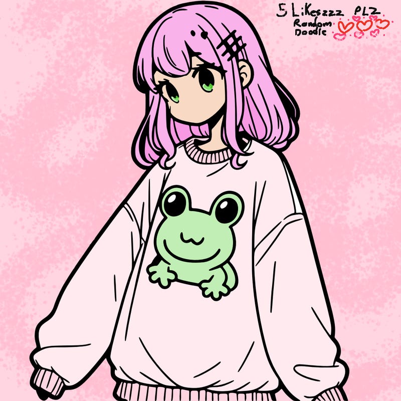 girl wearing frogging sweatshirt