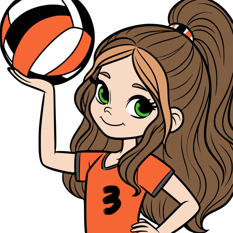 girl with a volley ball