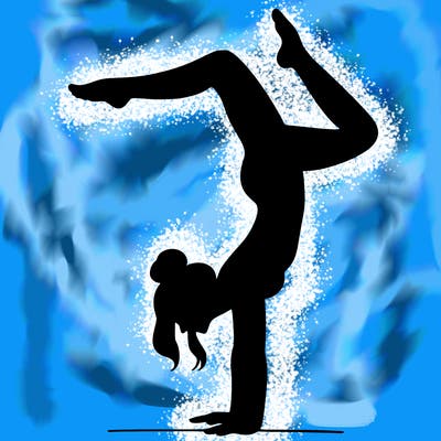 a woman doing a handstand