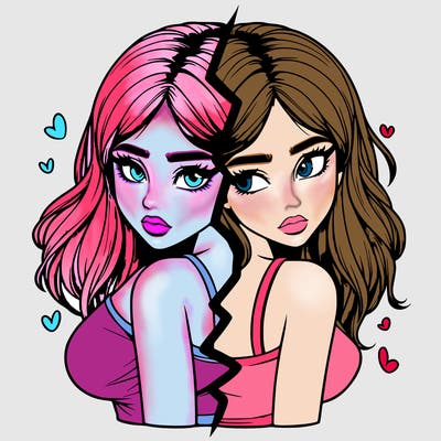 realistic girl split