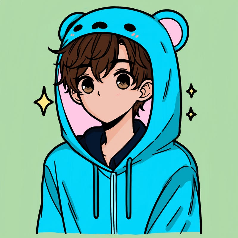 a 17 year old boy in a cute animal hoodie