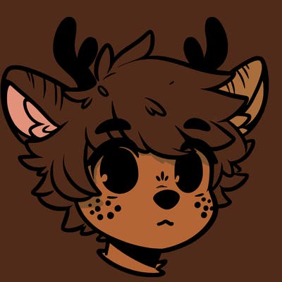 a humanoid deer with soft fluffy ears