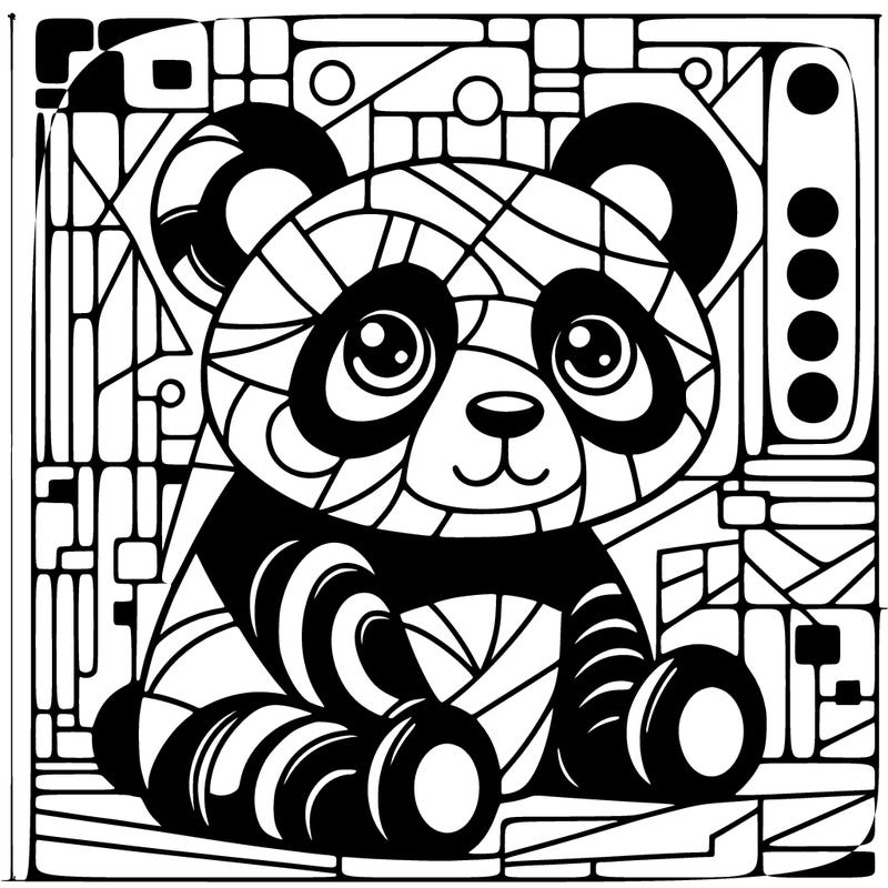 panda painting a large picasso painting