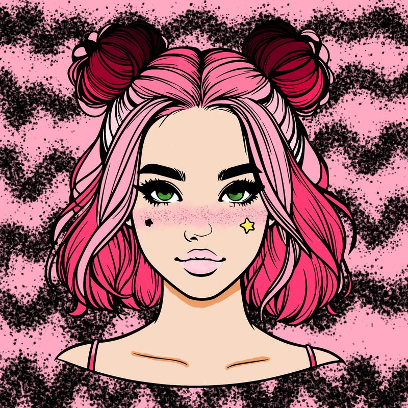 realistic girl with space buns