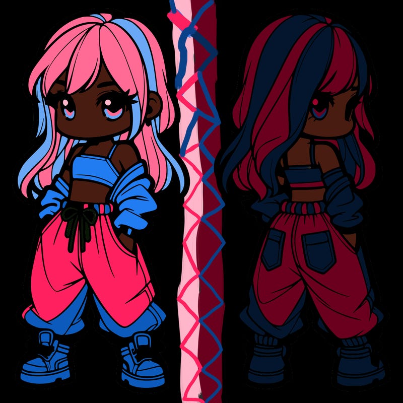 girl in crop top and baggy pants