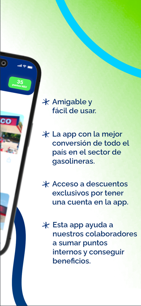スペイン語でGrupo NSVアプリのロイヤルティ報酬とユーザー特典を示すスマートフォンスクリーン。