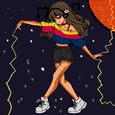 realistic girl danceing