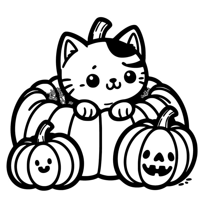cat in a pumpkin