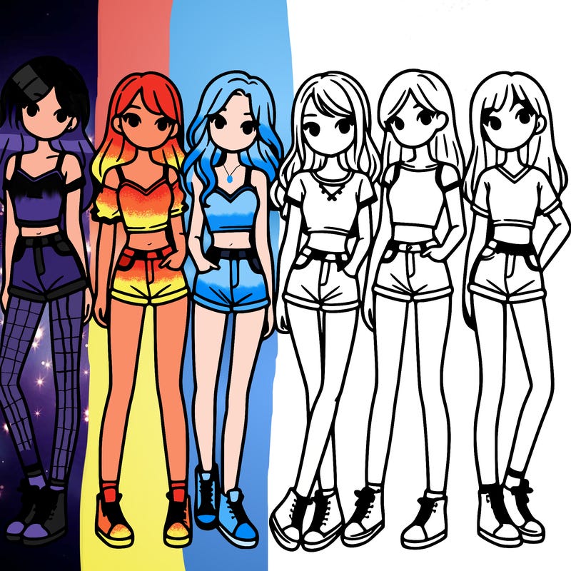 a group of girls wearing crop tops and shorts