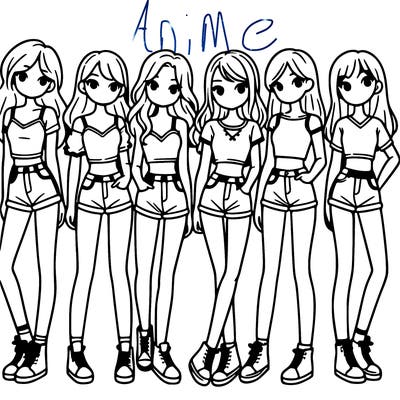 a group of girls wearing crop tops and shorts