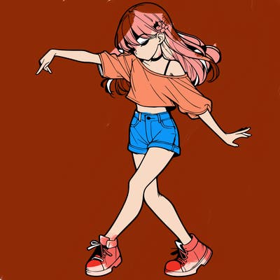 realistic girl danceing