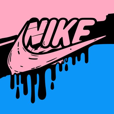nike sign dripping