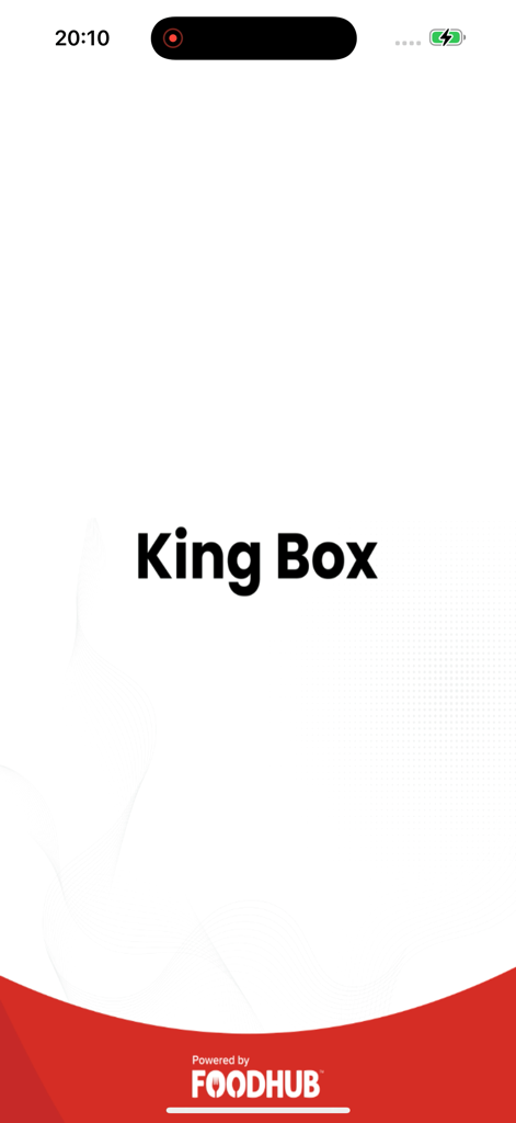 King Box Oldham - Schermata di avvio dell'app King Box Oldham con tecnologia Foodhub