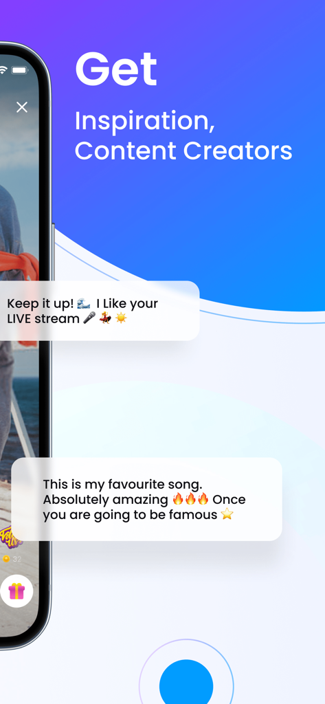 Plamfy: Watch Streams&Go Live - Plamfy app interface showing live stream and viewer comments