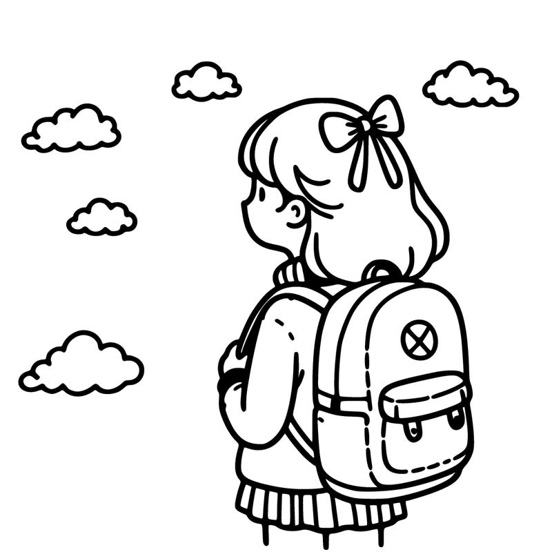 a girl with a backpack